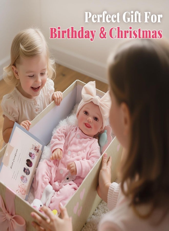 BABESIDE دمية بيبي سايد ريبورن ساني - دمية طفل واقعية لطيفة من الفينيل الناعم مقاس 17 بوصة، قابلة للتحريك، مبتسمة، مع ملحقات كاملة، هدية مثالية للأطفال من عمر 3 سنوات فما فوق - Image 5